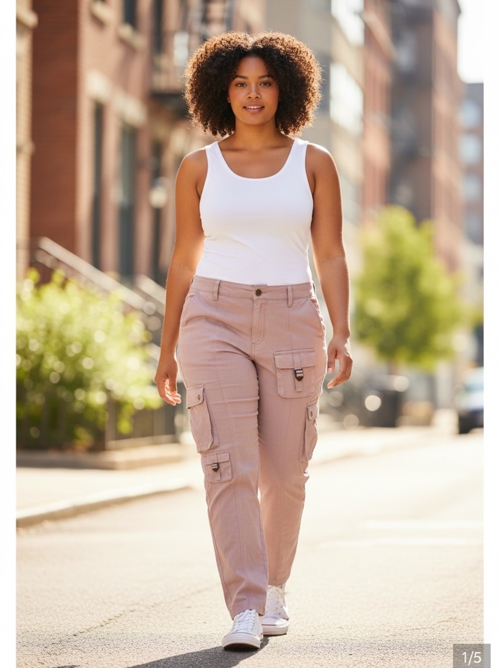 Rachel Paige Cargo Pants Cotton Dusty Rose size XL NWT